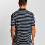 Lyle & Scott Pique Breton Polo Shirt - Dark Navy/White
