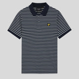 Lyle & Scott Pique Breton Polo Shirt - Dark Navy/White