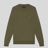 Lyle & Scott Cotton Merino Crew Neck Jumper - Khaki Ash