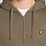 Lyle & Scott Cotton Zip Through Hoodie - Khaki Ash