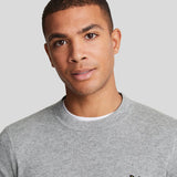Lyle & Scott Cotton Merino Crew Neck Jumper - Mid Grey Marl
