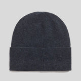 Lyle & Scott Lambswool Ribbed Beanie - Dark Navy Marl