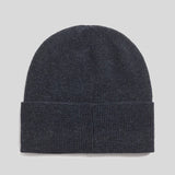 Lyle & Scott Lambswool Blend Ribbed Beanie - Dark Navy Marl
