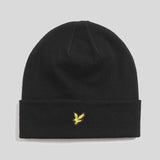 Lyle & Scott Cotton Merino Beanie - Jet Black