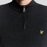 Lyle & Scott Lambswool Blend 1/4 Zip Jumper - Jet Black Marl