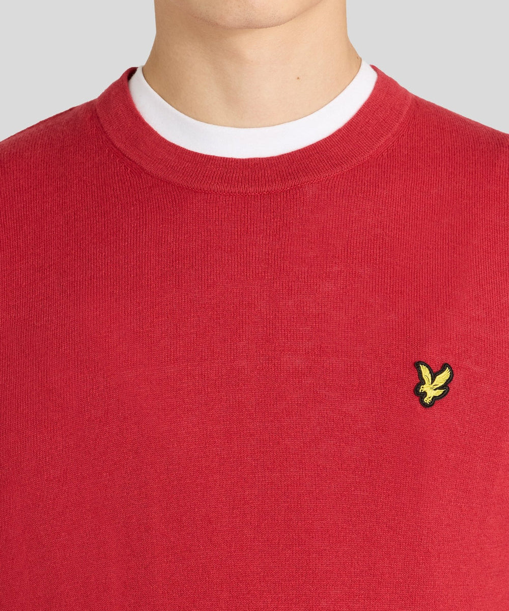 Lyle & Scott Cotton Merino Crew Neck Jumper - Garnet