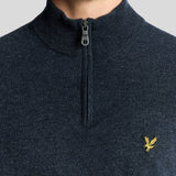 Lyle & Scott Lambswool Blend 1/4 Zip Jumper - Dark Navy Marl