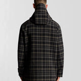 Lyle & Scott Modular Tartan Duffle Coat - Jet Black
