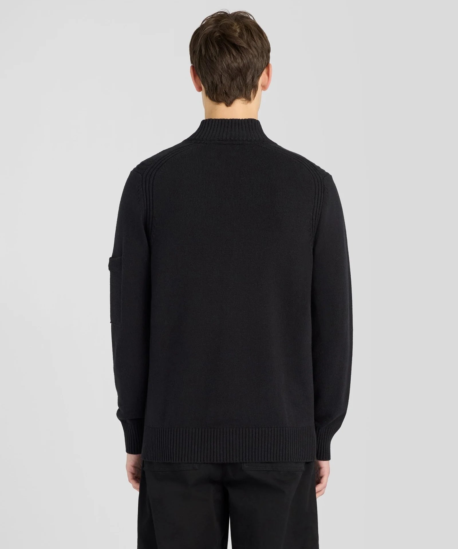 Lyle & Scott Rib Insert Button Through Jumper - Black