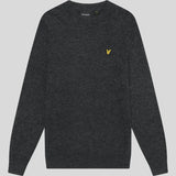 Lyle & Scott Lambswool Blend Crew Neck Jumper - Jet Black Marl