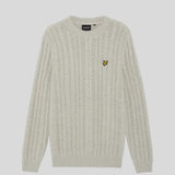 Lyle & Scott Cable Knit Crew Neck Jumper - Putty Marl