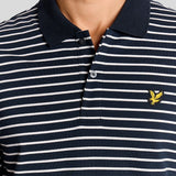 Lyle & Scott Pique Breton Polo Shirt - Dark Navy/White