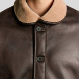 Lyle & Scott Shearling Faux Leather Jacket - Whiskey Brown