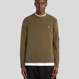 Lyle & Scott Rib Insert Crew Neck Jumper - Olive