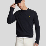 Lyle & Scott Lambswool Blend Crew Neck Jumper - Dark Navy Marl