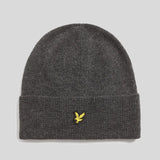 Lyle & Scott Lambswool Ribbed Beanie - Charcoal Marl