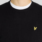 Lyle & Scott Relaxed Cotton Merino Crew Neck Jumper - Black