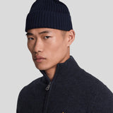 Lyle & Scott Lambswool Blend Zip Cardigan - Dark Navy Marl