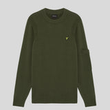 Lyle & Scott Rib Insert Crew Neck Jumper - Olive