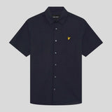 Lyle & Scott Short Sleeve Linen Blend Shirt - Dark Navy
