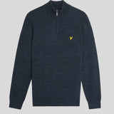 Lyle & Scott Lambswool Blend 1/4 Zip Jumper - Dark Navy Marl