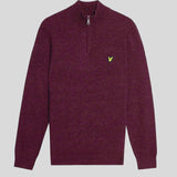 Lyle & Scott Lambswool Blend 1/4 Zip Jumper - Beetroot Marl