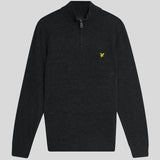 Lyle & Scott Lambswool Blend 1/4 Zip Jumper - Jet Black Marl