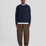 Lyle & Scott Brushed Crew Neck Jumper - Dark Navy