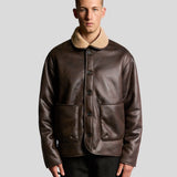 Lyle & Scott Shearling Faux Leather Jacket - Whiskey Brown