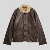 Lyle & Scott Shearling Faux Leather Jacket - Whiskey Brown
