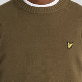 Lyle & Scott Rib Insert Crew Neck Jumper - Olive
