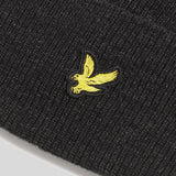 Lyle & Scott Lambswool Ribbed Beanie - Jet Black Marl
