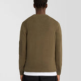 Lyle & Scott Rib Insert Crew Neck Jumper - Olive