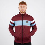 Three-Stroke Track Top - Burgundy/Sky